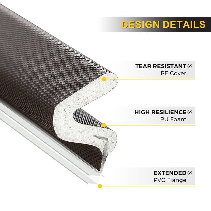 Weather Stripping Door Seal Strip - Soundproof Q-Shaped Foam for