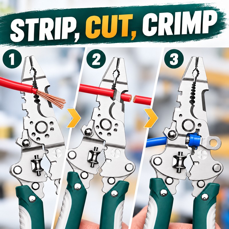 Multifunction Wire Stripper Pliers – Crimper, Cutter & Electric Cable