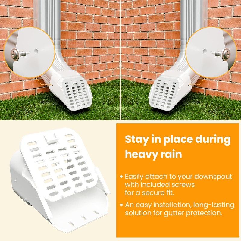 Furniok 2-Pack Gutter-Downspout Rodents Guard - Gutter Downspout Extension Accessory,