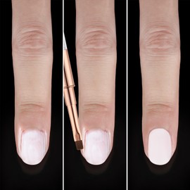 JASSINS Nail Art Clean Up Brushes, 3 Pcs Flat/Oval/Fine Angled Gel Nail Brushes,For Nail Art Design Painting DIY and Cleaning Polish Mistake on the Cuticles (Gold)