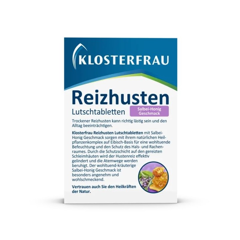 Klosterfrau Irritating Cough Lozenges, Pack of 24, Sage Honey Flavour,