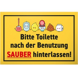 DankeDir! Toilette Sauber Verlassen - 30 x 20 cm Sign - Funny Toilet Sign Toilet Sign for Hanging - Decorative Funny Guest Toilet Men's Door Sign Guest Toilet Wall