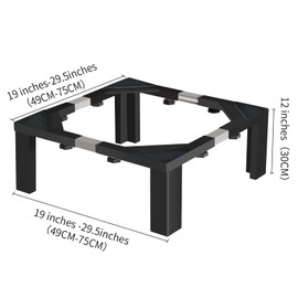 Zsytbyyds Heavy Duty Stainless Steel Laundry Pedestal - 12" Height Universal Washer & Dryer Stand for Front Load Machines, Ice Maker, Samsung/LG - Durable Appliance Base with Non-Slip Feet