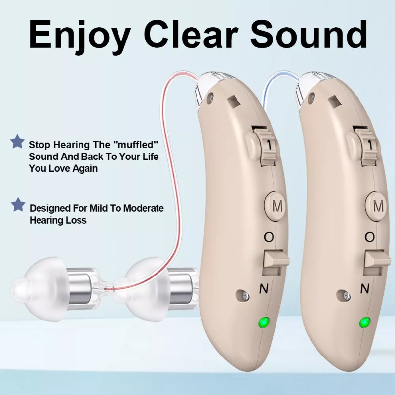 K&FCOPTEE Rechargeable Digital Hearing Aid Behind The Ear For Senior