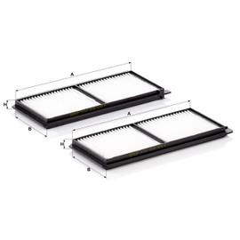 Original MANN-FILTER Interior Filter CU 23 001-2 – Cabin air filter set (set of 2) – For passenger cars