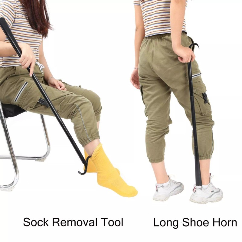 JJDPARTS 35" Long Dressing Stick with Shoe Horn with Sock