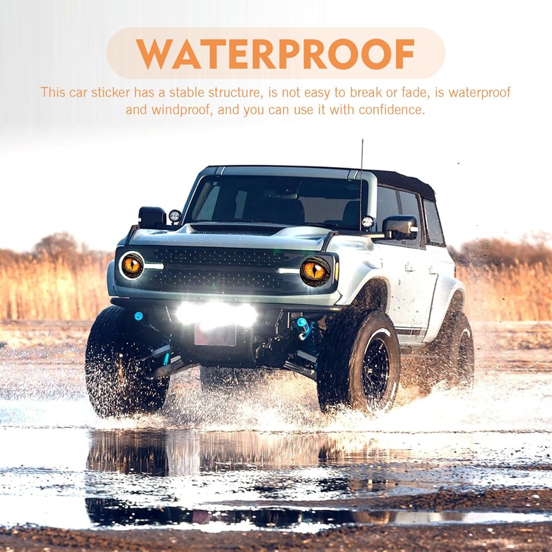 Opuweiy 2 PCS Beast Eyes Sticker, Wrangler Car Light Decals,