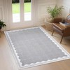 LUXLOOM Modern Bordered Area Rug 5x7 Washable Rugs Contemporary Scalloped
