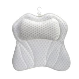 Alnicov Ergonomic Bath Headrest Pillow Bath Pillows with Strong Suction Cups Fits All Bathtub Hot Tub and Home Spa (White)