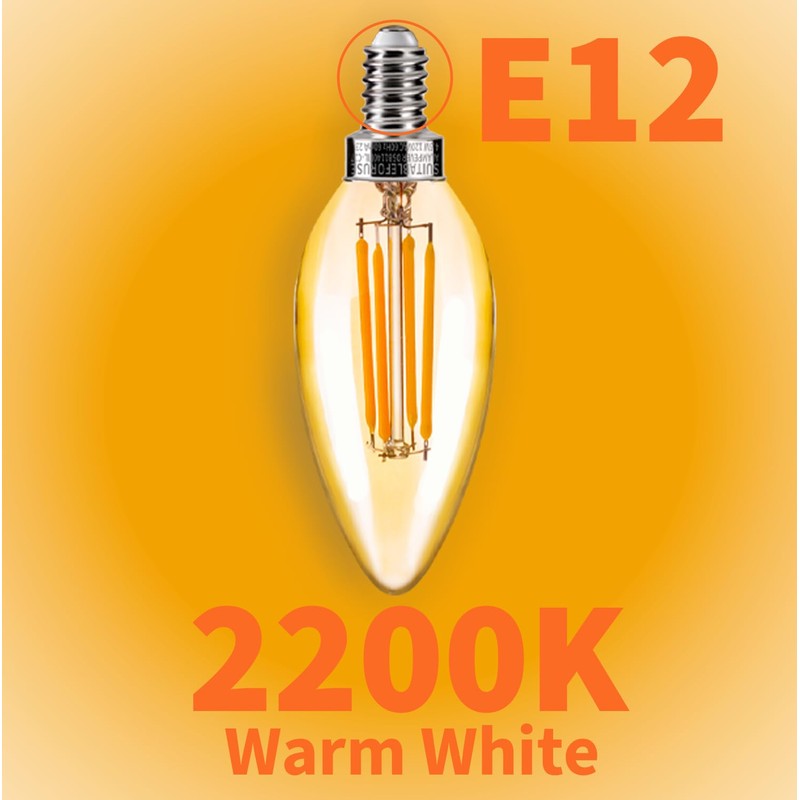 ALAMPEVER Chandelier Light Bulbs,E12 Candelabra Bulb 40 Watt,E12 LED Bulb
