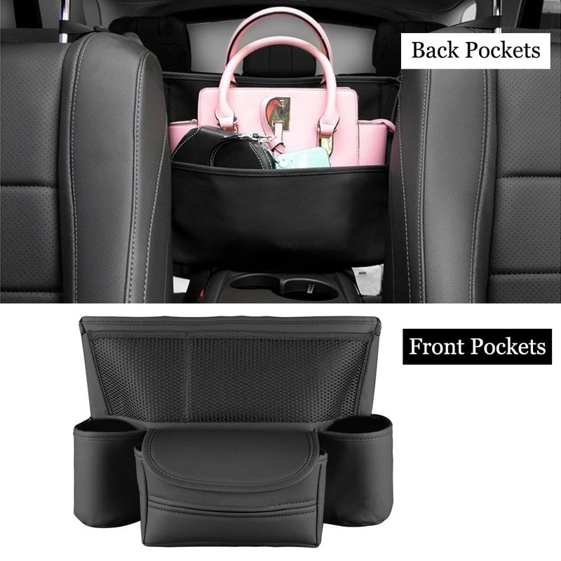 OtpOutopa Car Purse Holder Between Seats Car Organizer, Leather Large