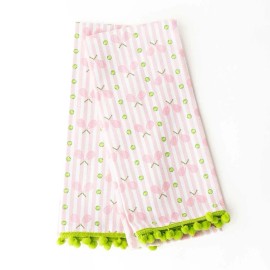 8 Oak Lane Pink Tennis Stripe Pom-Pom Kitchen Towel Set