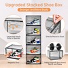 Amllas New Gray 8 Pack Shoe Boxes Stackable, Large Shoe