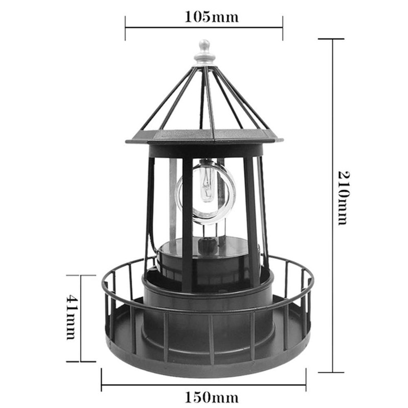 Hyuduo LED Solar Rotating Lighthouse Light Pillar Lights Solar Garden