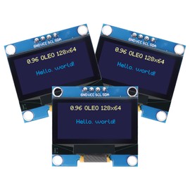 0.96 Inch OLED Display Module RUIZHI 3 Pieces 0.96 Inch OLED Display I2C128 x 64 Pixel I2C Screen Display Module with Yellow and Blue Characters Compatible with Arduino