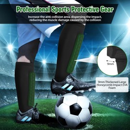 Huiguli Shin Defender Kids, 1 Pair Shin Pads Boys Breathable Lightweight, Football Shin Guard Sleeves with Anti-Slip Strips, Shin Pad Sleeves Impact Protection for Teenagers and Adults (XS)