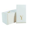 Luxe Party 56 Pack Monogram Napkins, Letter Y Initial, Disposable, Premium Airlaid, Linen Feel, Decorative Table Setting, Guest Towel Napkin, White and Gold