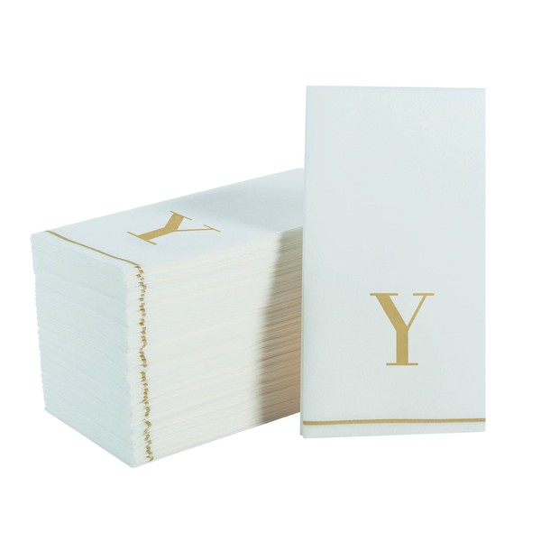Luxe Party 56 Pack Monogram Napkins, Letter Y Initial, Disposable,