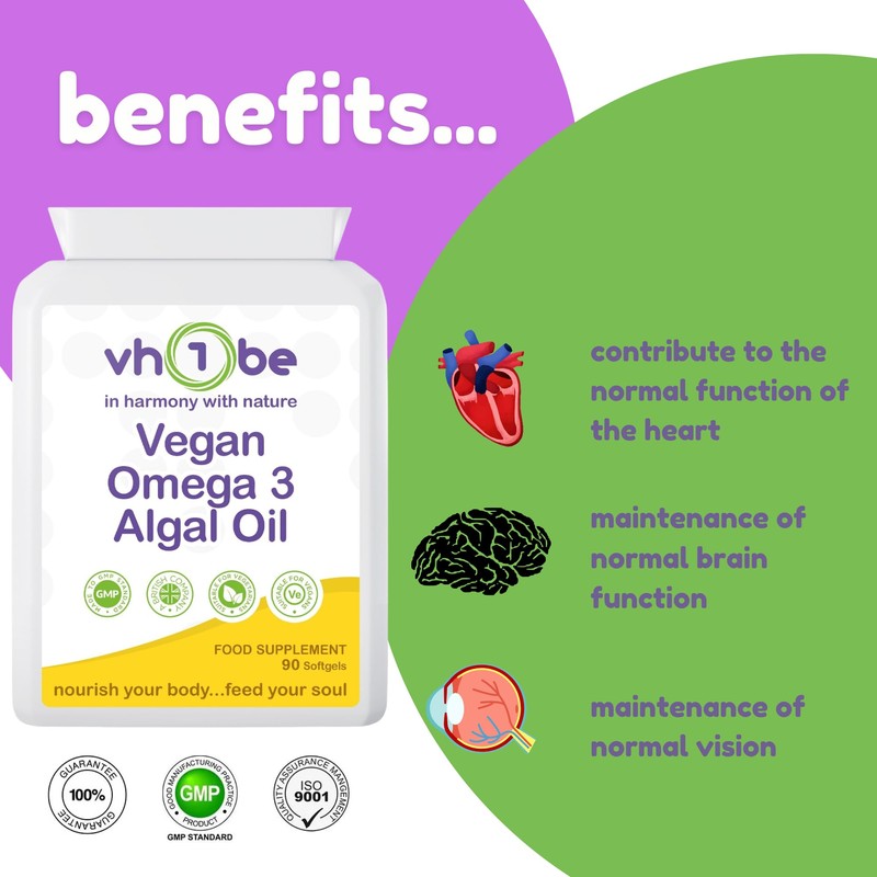 Vegan Omega 3 Algal Oil 90 Softgels