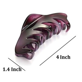 Liasun Premium Hair Claw Clip, Medium Strong Holding Power Hair Clips Clamps, Delicate Hair Grip for Women and Girls Hair Barrettes for Medium or Long hair (Purple)