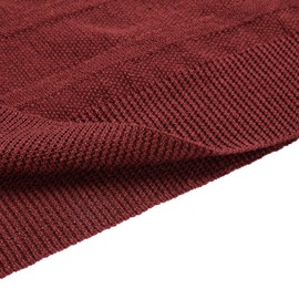 Diana Studio Men's Crew Neck Linen Pullover Sweater, bordeaux, L
