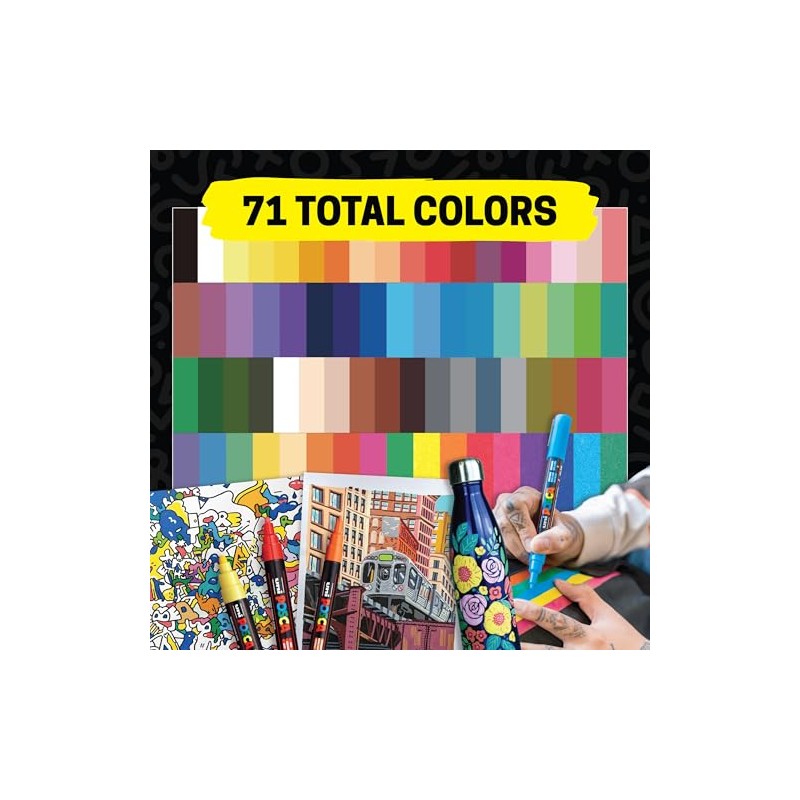 Posca Juego de rotuladores de pintura acrílica, fino