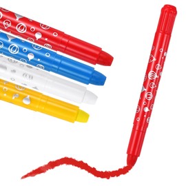 MECCANIXITY Twist Crayons, Twist Crayons Gel Watercolor Set Washable Silky Smooth for Arts Drawing DIY Craft Project Coloring Supplies Gift(White Blue Red Yellow, Pack of 4)