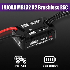 INJORA MBL32 G2 Waterproof Brushless ESC & 1721 Purple Viper Outrunner Motor for 1/24 Axial SCX24 Upgrade