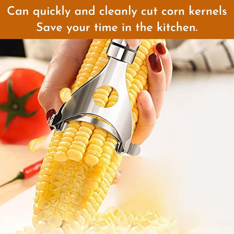 2Pcs Stainless Steel Corn Peeler & Kernel Remover Tool -