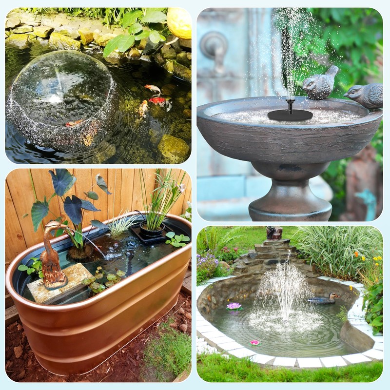 Biling 5.5W Solar Fountain Pump for Bird Bath, DIY Solar