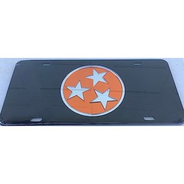 Tennessee Tri Star Laser Cut Inlaid License Plate Car Tag