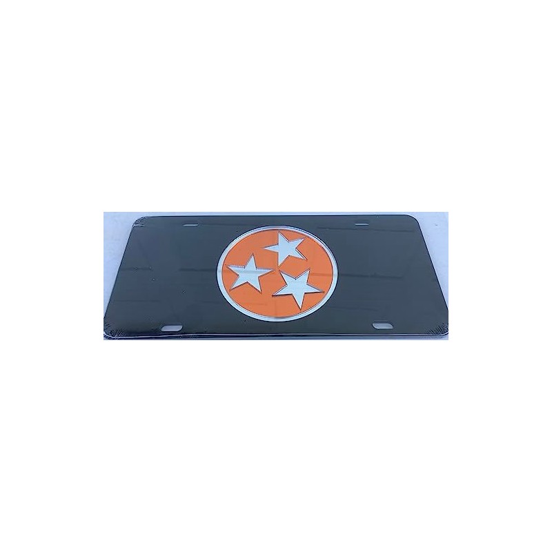 Tennessee Tri Star Laser Cut Inlaid License Plate Car Tag