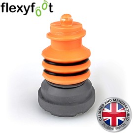 Flexyfoot Shock Absorbing Crutch Ferrule Replacement Foot – Universal Fit Across Flexyfoot Ferrule Range - Improves Grip and Safety, Reduces Slips, Reduces Shock from Impacts – Grey – Pack of 1