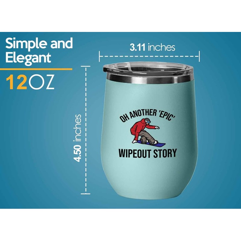 Luxe Gifting Snowboarding Teal Edition Wine Tumbler 12oz - Wipeout
