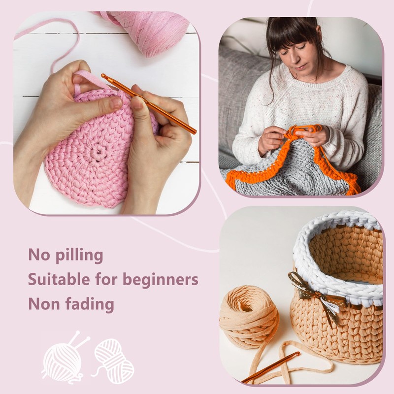 BATELO 2 Pack T-Shirt Yarn Crochet Yarn for Beginner Crochet