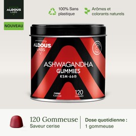 Ashwagandha Gummies | 120 Gummies with Cherry Flavour | Ashwagandha KSM-66 | Withania Somnifera | For Stress, Unrest and Natural Relaxation | Energy & Vitality | The Alternative to Capsules