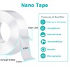 BISS Nano Double Sided Tape Heavy Duty, Multipurpose Removable Mounting Adhesive Grip Tape,Washable Sticky Strong Wall Strips Transparent Poster Carpet for Paste Items,Household 9.8ft