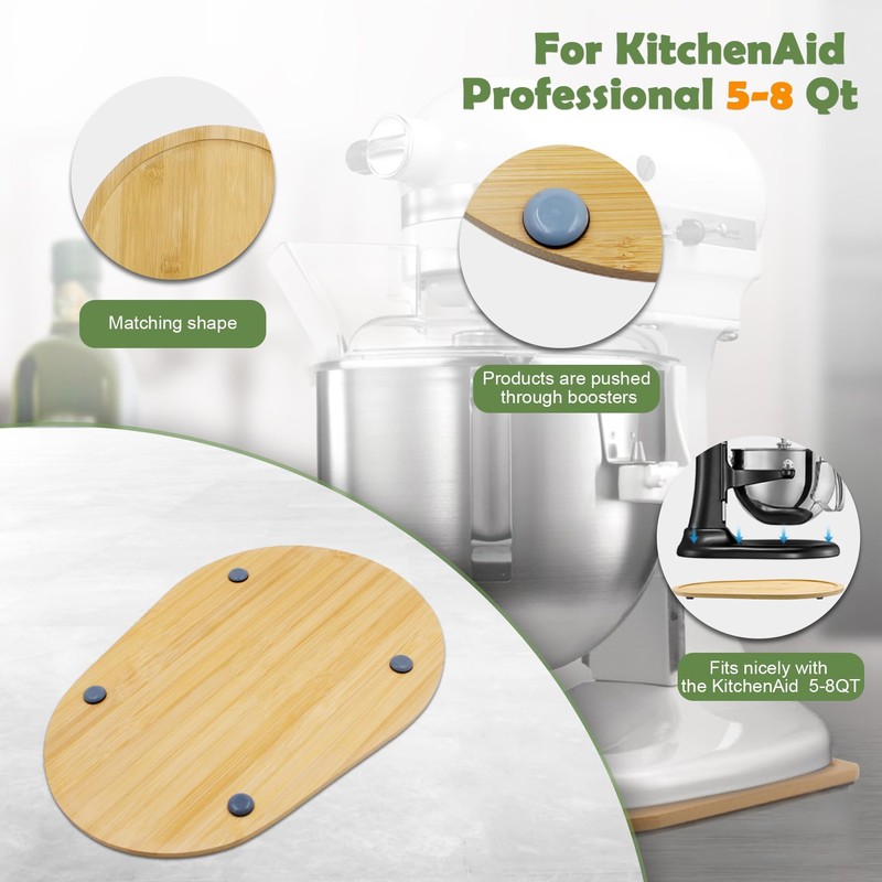 Bamboo Mixer Slider Compatible with Kitchen aid Bowl Lift 5-8