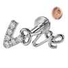 BCMON G23 Titanium LOVE Script CZ Flat Back Cartilage Stud