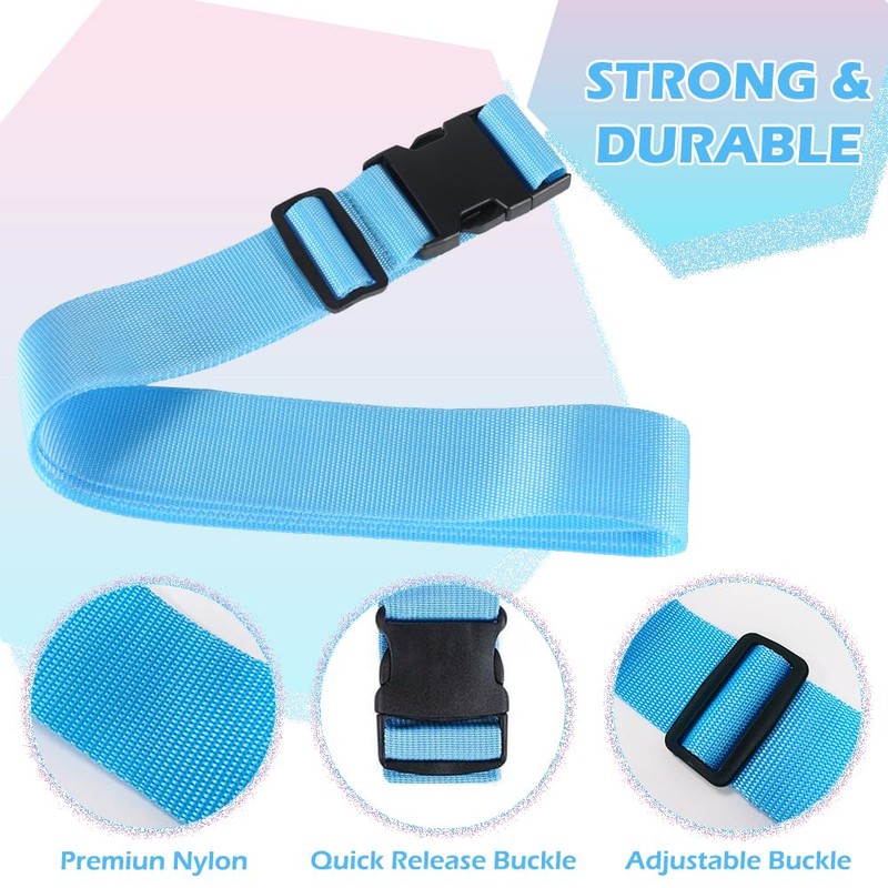 Aieino Lockable Luggage Straps 4 Pack, Heavy Duty Suitcase Straps