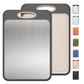 Stainless Steel Cutting Board, Non Toxic Cutting Board for Kitchen Double Sided Food Grade, Chopping Board for Meat/Vegetables, Kitchen Gifts Easy to Clean 2025 New Upgrade Large Size (16"L x 11"W)
