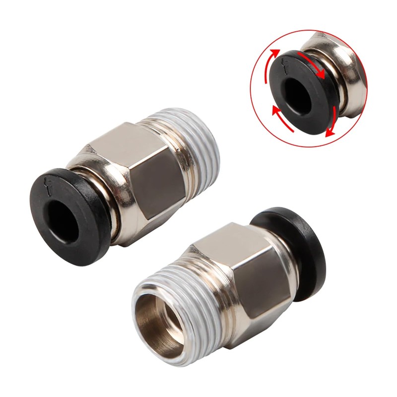 10 Pcs Straight Pneumatic Connectors, Black Air Hose Push to