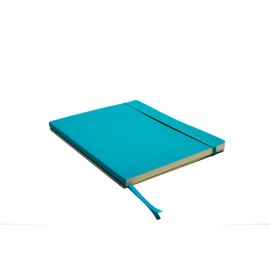 Muitomas, Block Notes Large Office Notebook with Soft Cover, Inner Pocket and Elastic Closure, 120 Lined Sheets, 19 x 25 cm, Petrol Blue