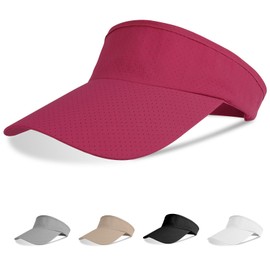 Aomig Visor Cap, Fashion Peaked Cap Men and Women, Breathable and Sweat-Absorbing Summer Cap with Sun Visor, Sun Protection Umbrella Cap for Outdoor Golf Baseball Tennis (Rose Red)