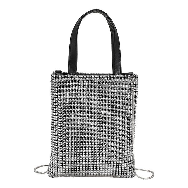 Halgio Women's Glitter Bag, Rhinestone Bag, Chain Bag, Small, Mini