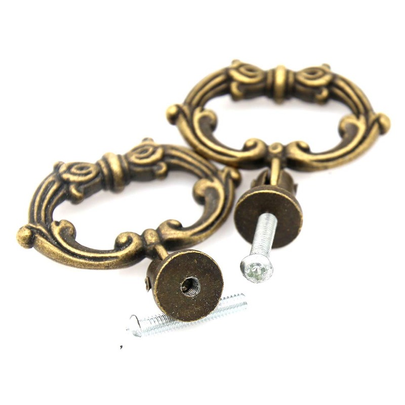 LXZ 6 Sets Distressed Antique Brass Finished Vintage Cabinet Pulls