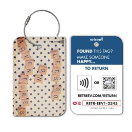 retreev™ Smart NFC & QR Code Luggage Tag: Secure Bag Retrieval, Identity Protection | Easy Setup | Supported by Airlines & Airports Worldwide - Scrabble