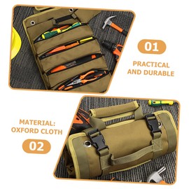 KONTONTY Rolling Tool Bag for Electricians Oxford Cloth Tool Organizer 6 Zipper Pockets Storage