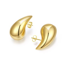 Chunky Gold Earrings Dupes for Women Fashion Water Drop Earrings