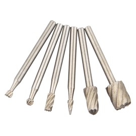 HALJIA 6 PCS Wood Milling Cutter HSS High Speed Steel Routing Router Grinding Bit 3.17mm Shank Deburr Set for Rotary Dremel tool